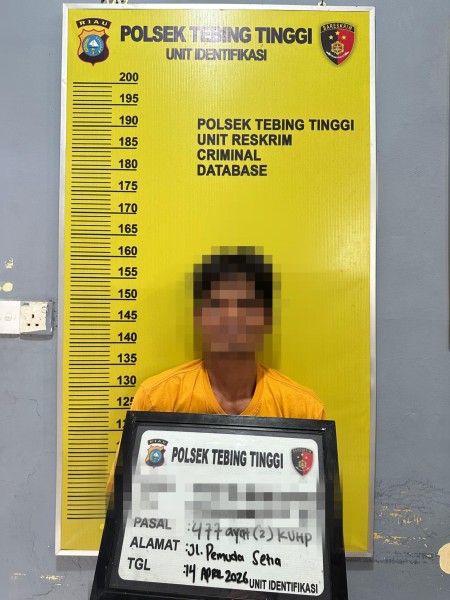 Reskrim Polsek Tebing Tinggi Amankan Pelaku Pencurian di Ruko Jalan Tanjung Harapan