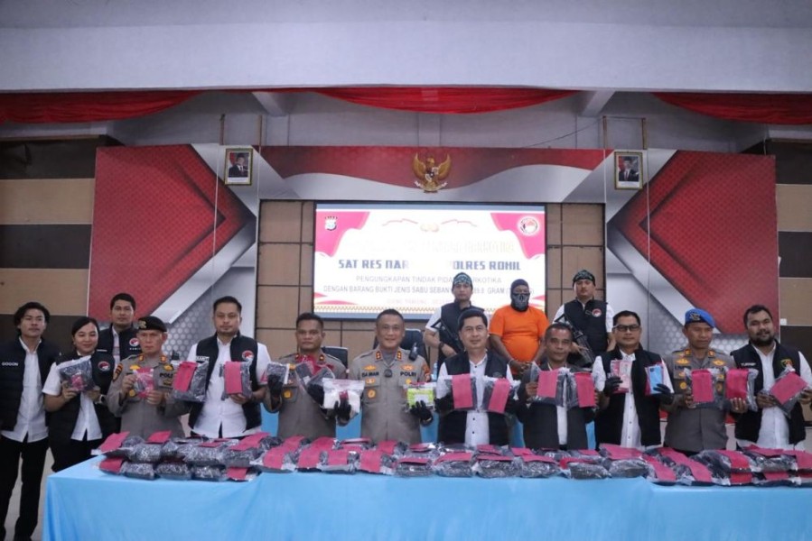 Polres Rohil Ungkap 79,98 Kilogram Sabu, Kurir Residivis Kembali Ditangkap