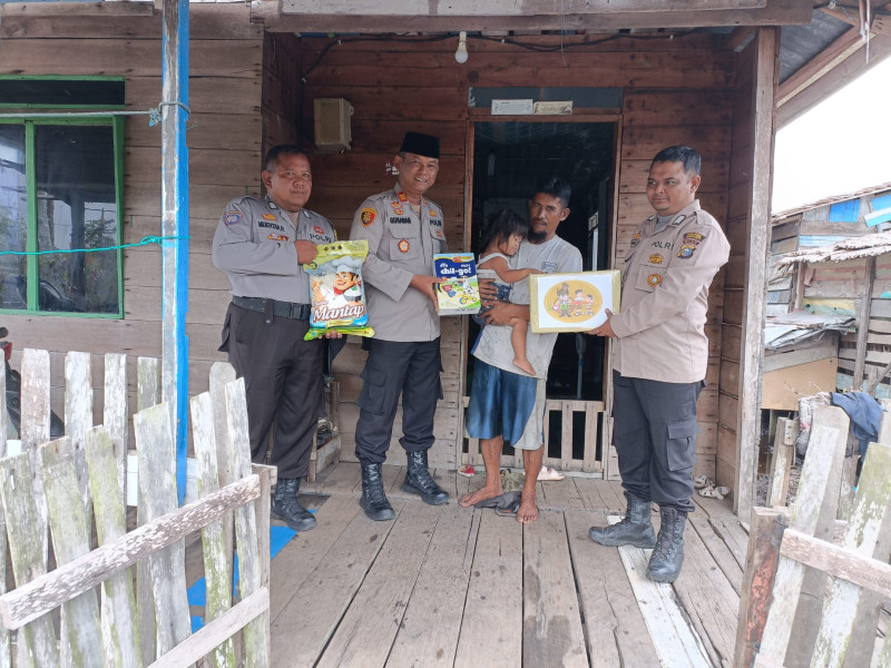 Balita Stunting di Alahair dapat Bantuan Asupan Gizi dari Kapolsek Tebingtinggi