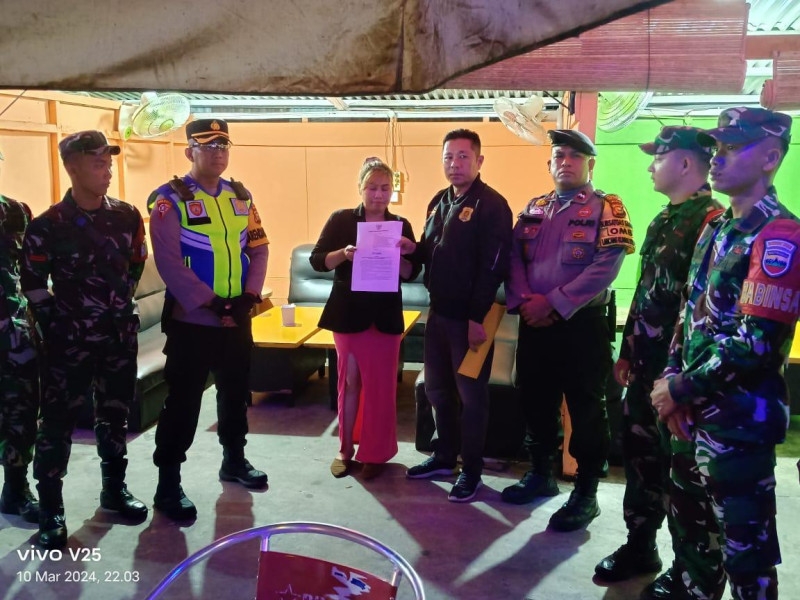 Personel Polres, Koramil dan Satpol PP Sosialisasikan Surat Edaran Plt Bupati Kepulauan Meranti