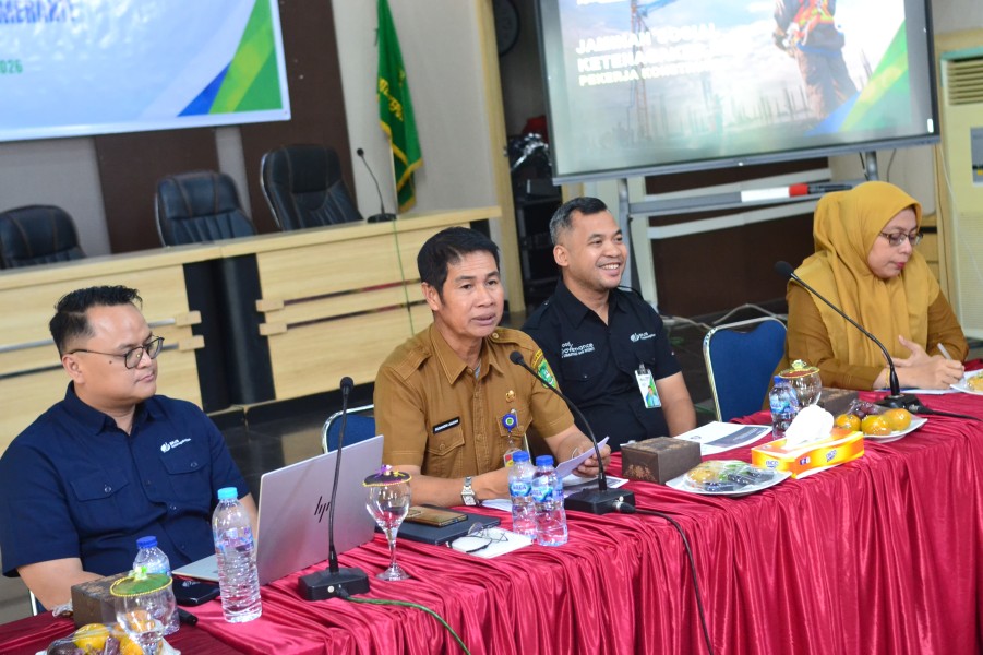 Pemkab Meranti dan BPJS Ketenagakerjaan Bahas Perlindungan Bagi Pekerja Konstruksi