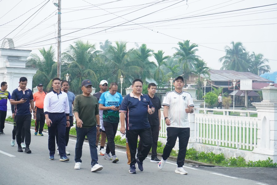 Olahraga Bersama, Kapolres dan Forkopimda Meranti Perkuat Silaturahmi dan Sinergitas