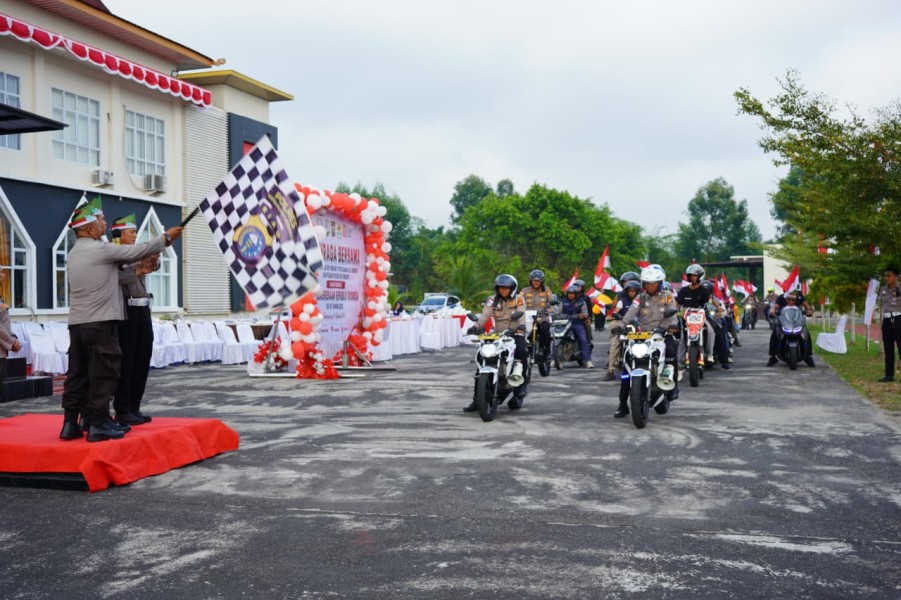 Gandeng Komunitas dan Ormas, Kapolres Kepulauan Meranti Lepas Ekspedisi Merah Putih Presisi