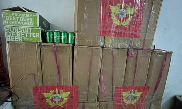 KPPBC TMP C Bengkalis Tindak 75 Karton Minuman Keras di Selatpanjang