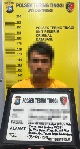 Polsek Tebing Tinggi Ringkus Suami Aniaya Istri