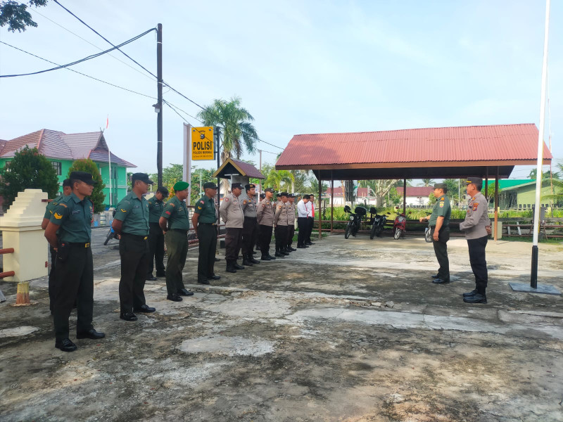 TNI dan POLRI di Merbau Gelar Apel Bersama