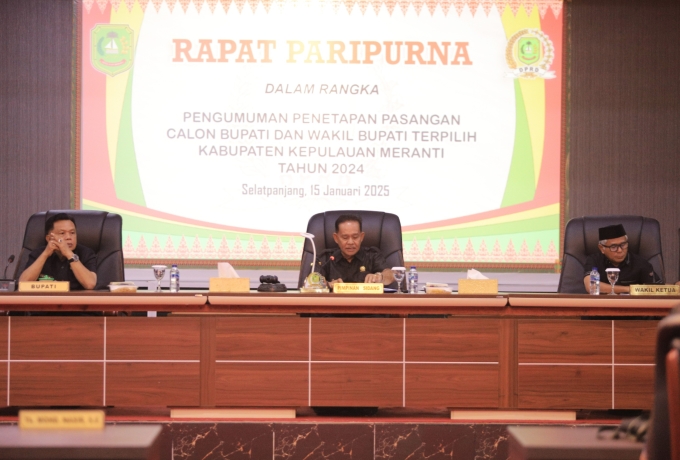 DPRD Kepulauan Meranti Resmi Umumkan Asmar-Muzamil sebagai Bupati dan Wakil Bupati 2025-2030