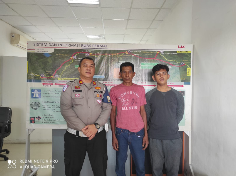 Pengendara Lawan Arus di Tol Permai di Gasak Satuan PJR Riau