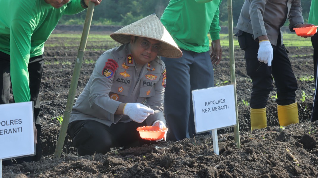 Polres Kepulauan Meranti Lakukan Penanaman Jagung Serentak Kuartal I 2026