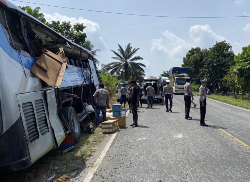 4 Korban Tewas Kecelakaan Bus PMH di Pelalawan Teridentifikasi