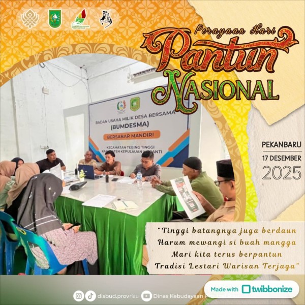 Semarakkan Hari Pantun Nasional 2025, Disbud Riau Luncurkan Twibbon Resmi