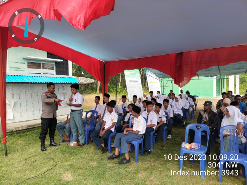 Polsek Rangsang Barat dan Pemdes Lemang Sosialisasi Bahaya Narkoba