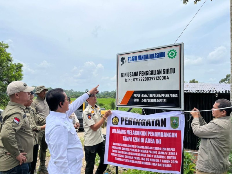 Pemprov Riau Segel Lokasi Galian C Ilegal PT Azul Makona Kreasindo di Kampar
