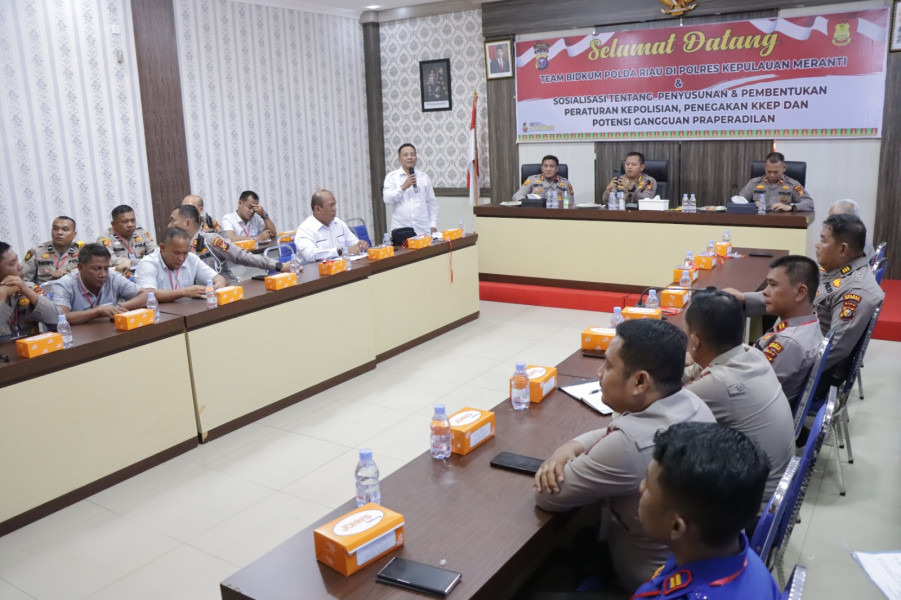 Bidang Hukum Polda Riau Lakukan Sosialisasi di Polres Kepulauan Meranti