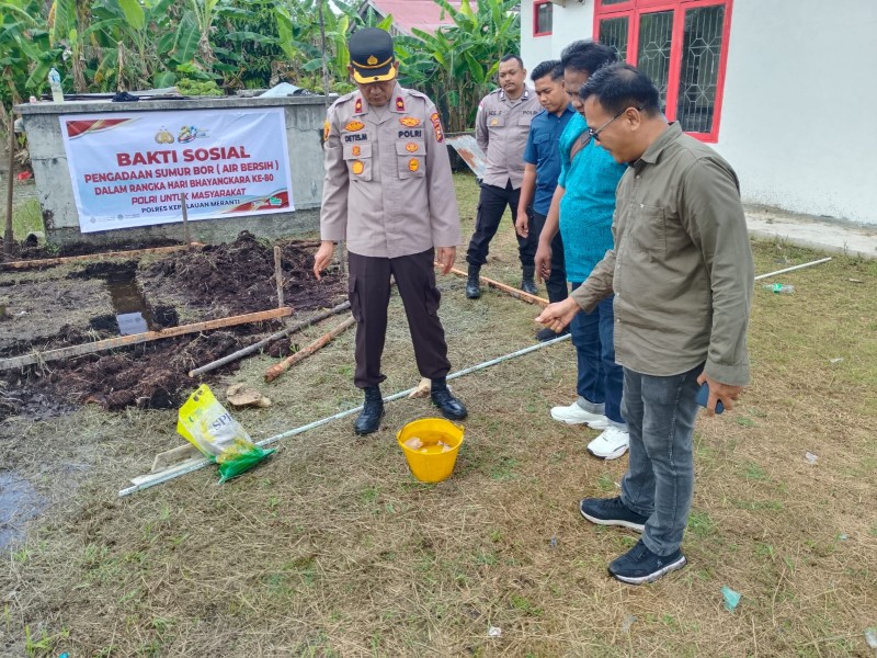 Wakapolres Tinjau Pembangunan Sumur Bor Untuk Air Bersih 100 KK di Selatpanjang Timur