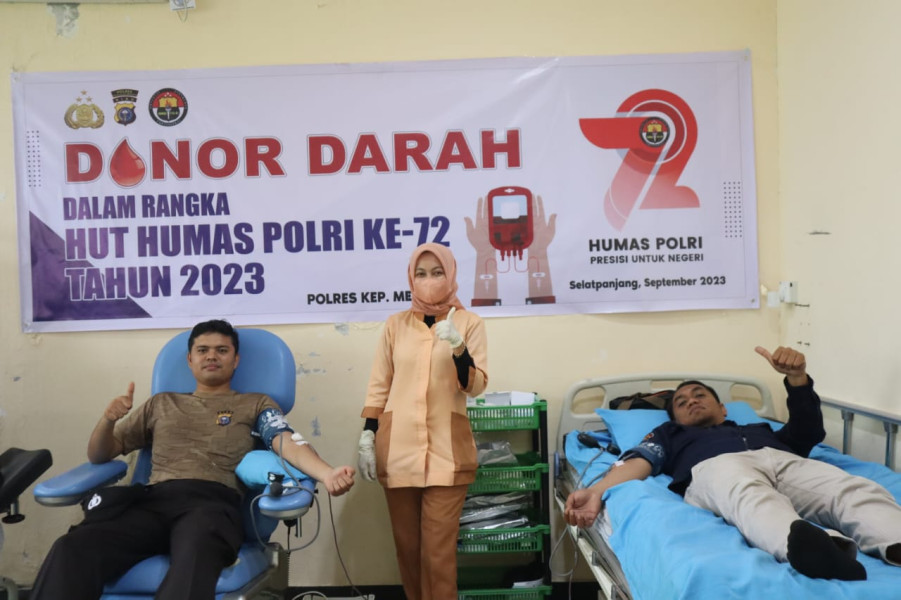 Peringati Hari Humas Polri ke-72, Polres Kepulauan Meranti Gelar Donor Darah