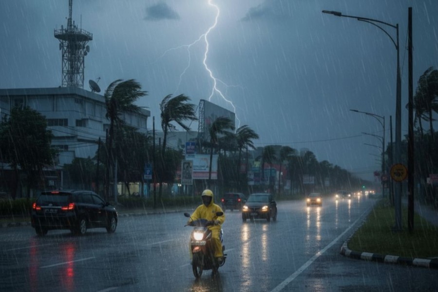 BMKG Terbitkan Peringatan Dini: Waspada Hujan Lebat dan Angin Kencang di Riau Malam Ini