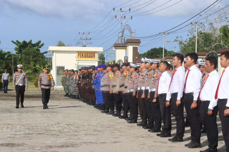 Polres Kepulauan Meranti Laksanakan Apel Gelar Pasukan Operasi Lilin 2023