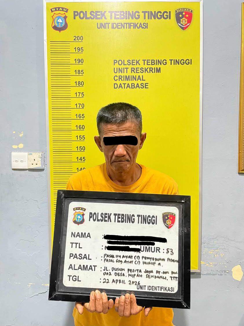 Polsek Tebing Tinggi Ringkus Terduga Pengedar Sabu di Desa Nipah Sendanu