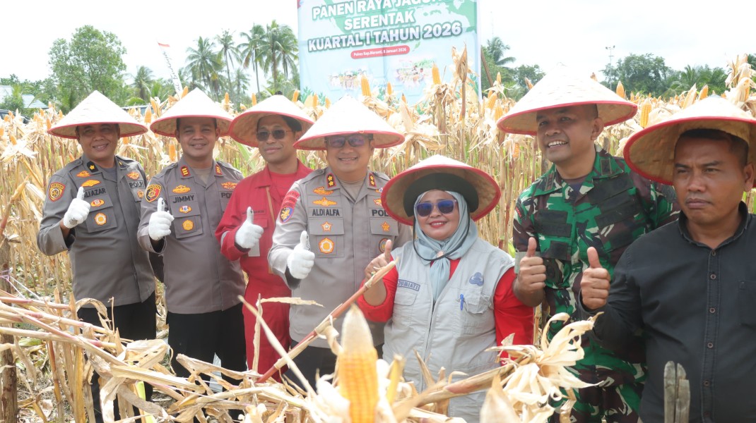 Polres Kepulauan Meranti Panen Raya Jagung Serentak di Bagan Melibur