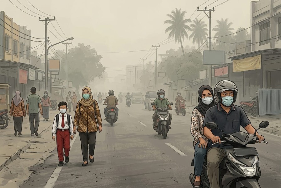 Ada 1.225 Titik Panas di Sumatra, Riau Diselimuti Kabut Asap Tipis