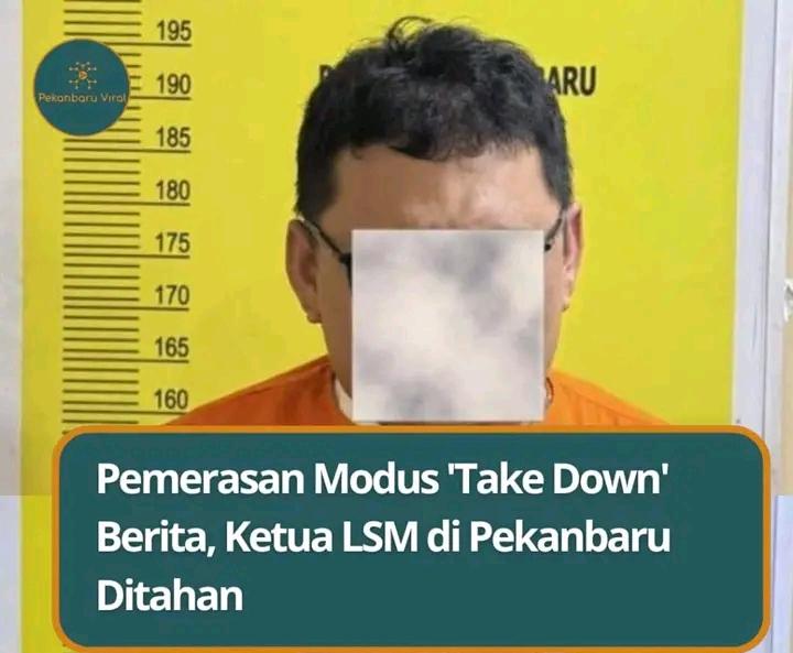 Polresta Pekanbaru Tahan Ketua LSM Pelaku Pemerasan Modus Hapus Berita