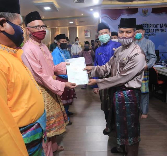 Kabupaten Siak Terima 750 sertifikat tanah program reforma agraria dari Kementerian ATR /BPN. 