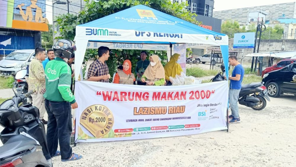 Peduli Masyarakat Kurang Mampu, LAZISMu Riau Launching Warung Makan 2000 Rupiah