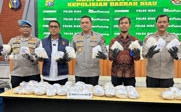 Polda Riau Sita 23 Kilogram Heroin Senilai Rp68 Miliar di Kabupaten Bengkalis