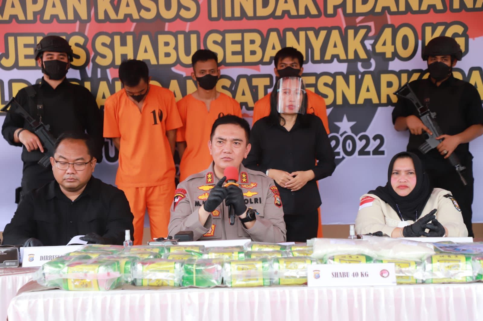 Kapolda Riau Irjen M Iqbal Ekspose Tindak Pidana Narkotika 40 Kg Sabu