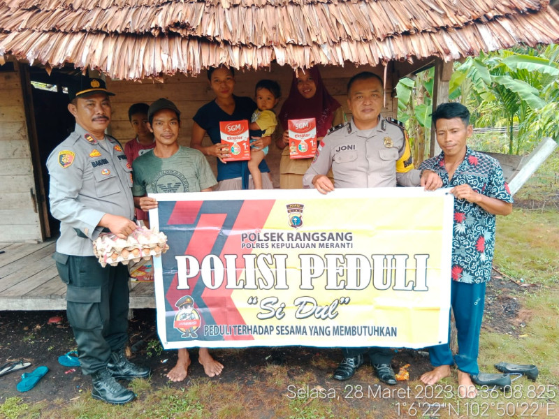 Polsek Rangsang Bantu Seorang Balita Stunting Lewat Sobat Si Dul