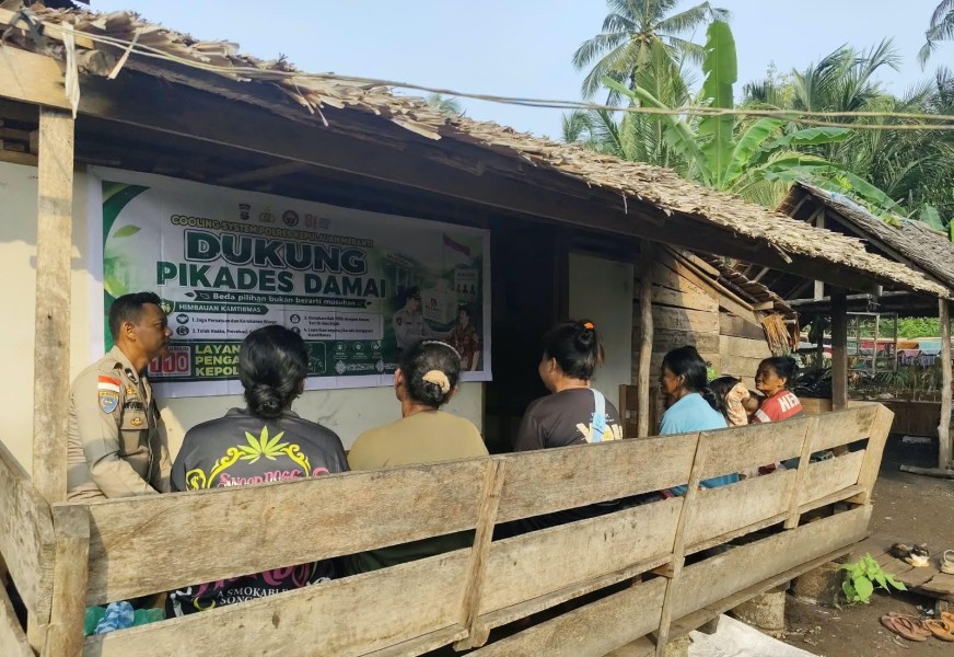 Bhabinkamtibmas Polsek Rangsang Ajak Masyarakat Jaga Suasana Kondusif Jelang Pilkades