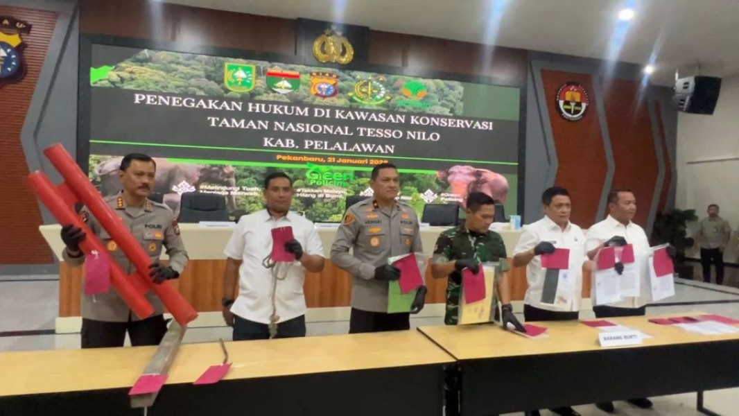Polda Riau Tahan Penjual Lahan TNTN dan Perusak Tenda Satgas