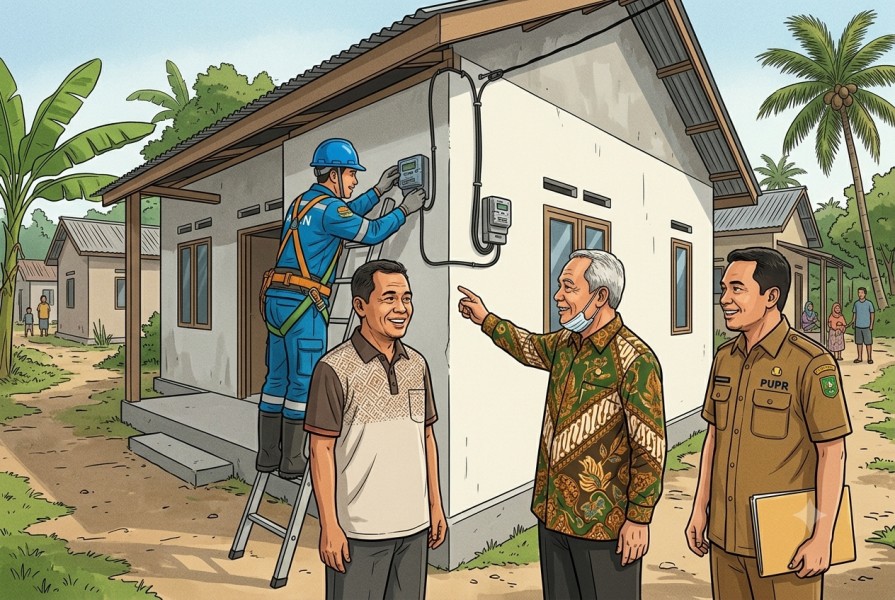 Tak Cuma Bedah Rumah, Warga Penerima BSPS Dapat Pemasangan Listrik Gratis