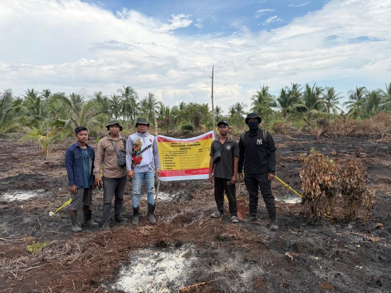 Polres Kepulauan Meranti Tangkap Terduga Pelaku Karhutla di Tanjung Gemuk