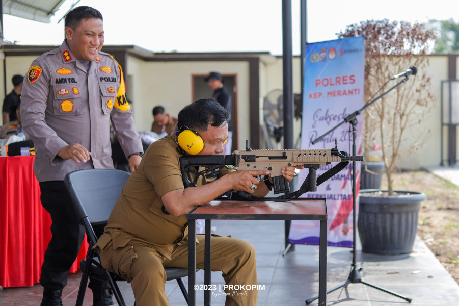 Plt Bupati Asmar dan Forkopimda Coffee Morning di Lapangan Tembak Polres Meranti