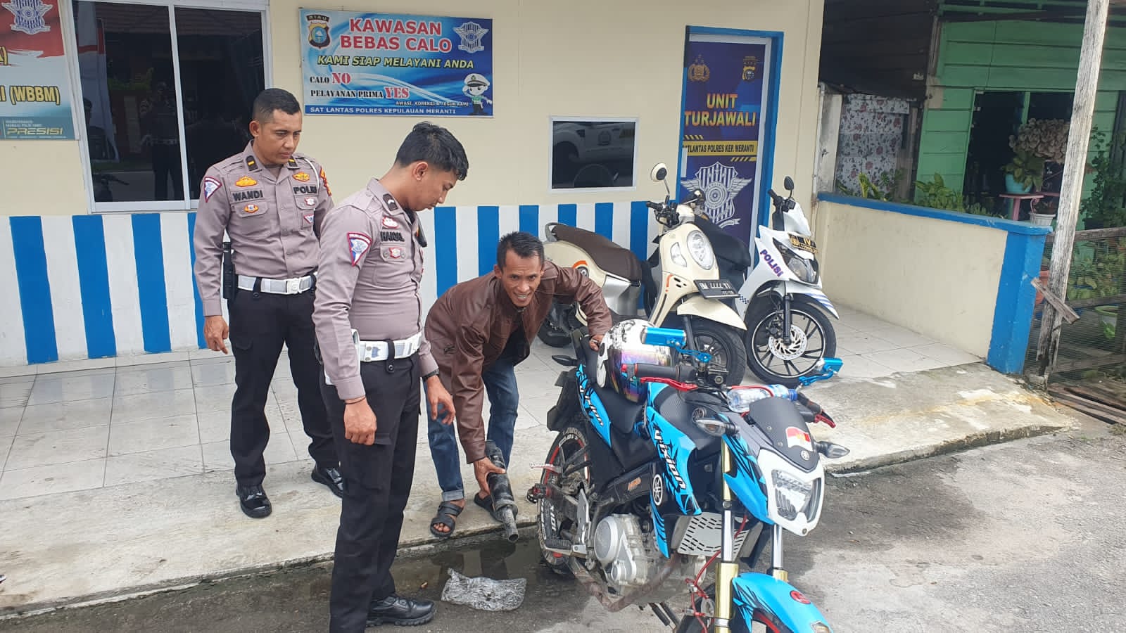 Ops Pekat LK 2022, Satlantas Polres Meranti Razia Knalpot Brong