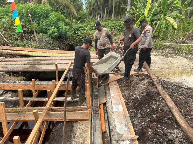 Hari Ketiga Polres Meranti Gaspol Progres Jembatan Merah Putih Presisi