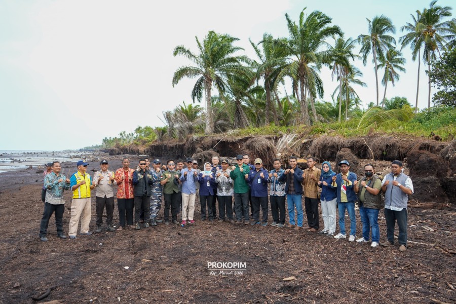 Rombongan BNPP RI Tinjau Abrasi di Pulau Rangsang