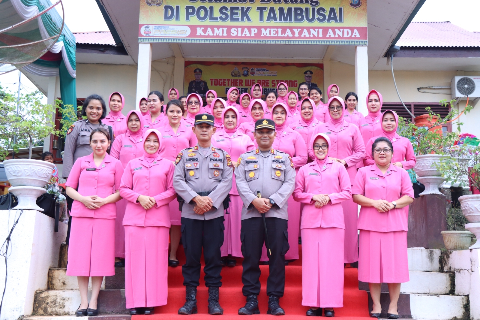 Kapolres Rohul dan Ketua Bhayangkari Cabang Kunker ke Mako Polsek Tambusai