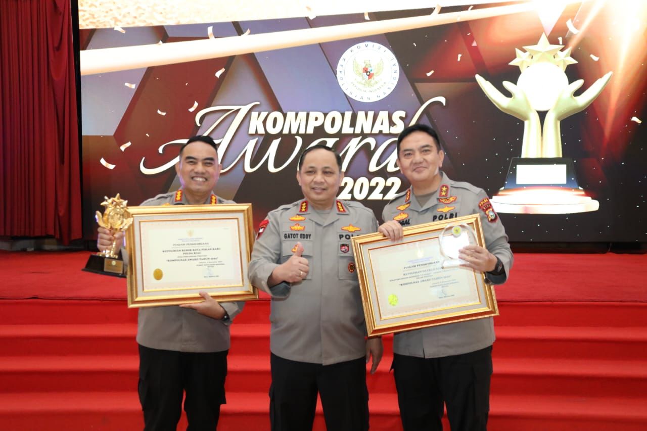 Polda Riau dan Polresta Pekanbaru Sabet Kompolnas Award 2022